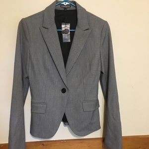 EXPRESS Size 2 Editor Suit Jacket in grey
